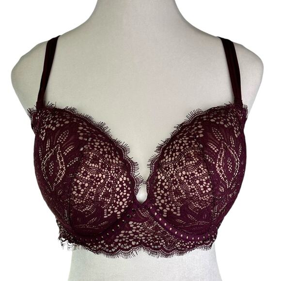 Victoria's Secret Other - Victoria's Secret: Very Sexy Multi-Way Elegant Lace Burgundy Bra. Size 36DD